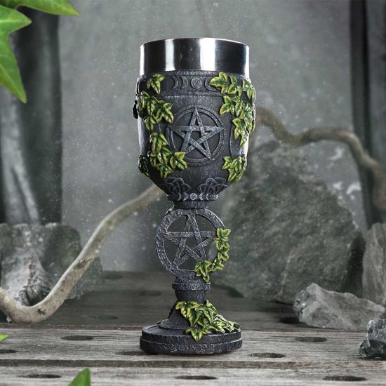 Nemesis Now Tree Spirit Goblet - 18.5cm Hand-Painted Resin Chalice With Stainless Steel Insert, Green