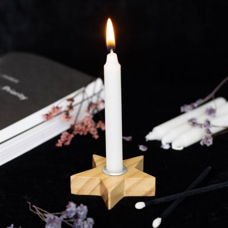 SD Spell Candle Holder Wood Star