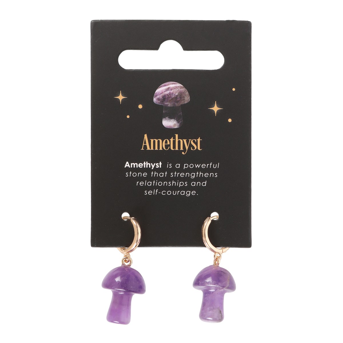SD Crystal Mushroom Earrings Amethyst 1