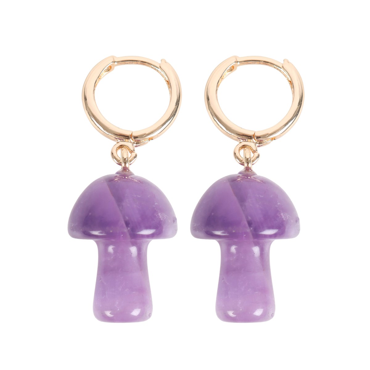 SD Crystal Mushroom Earrings Amethyst 2