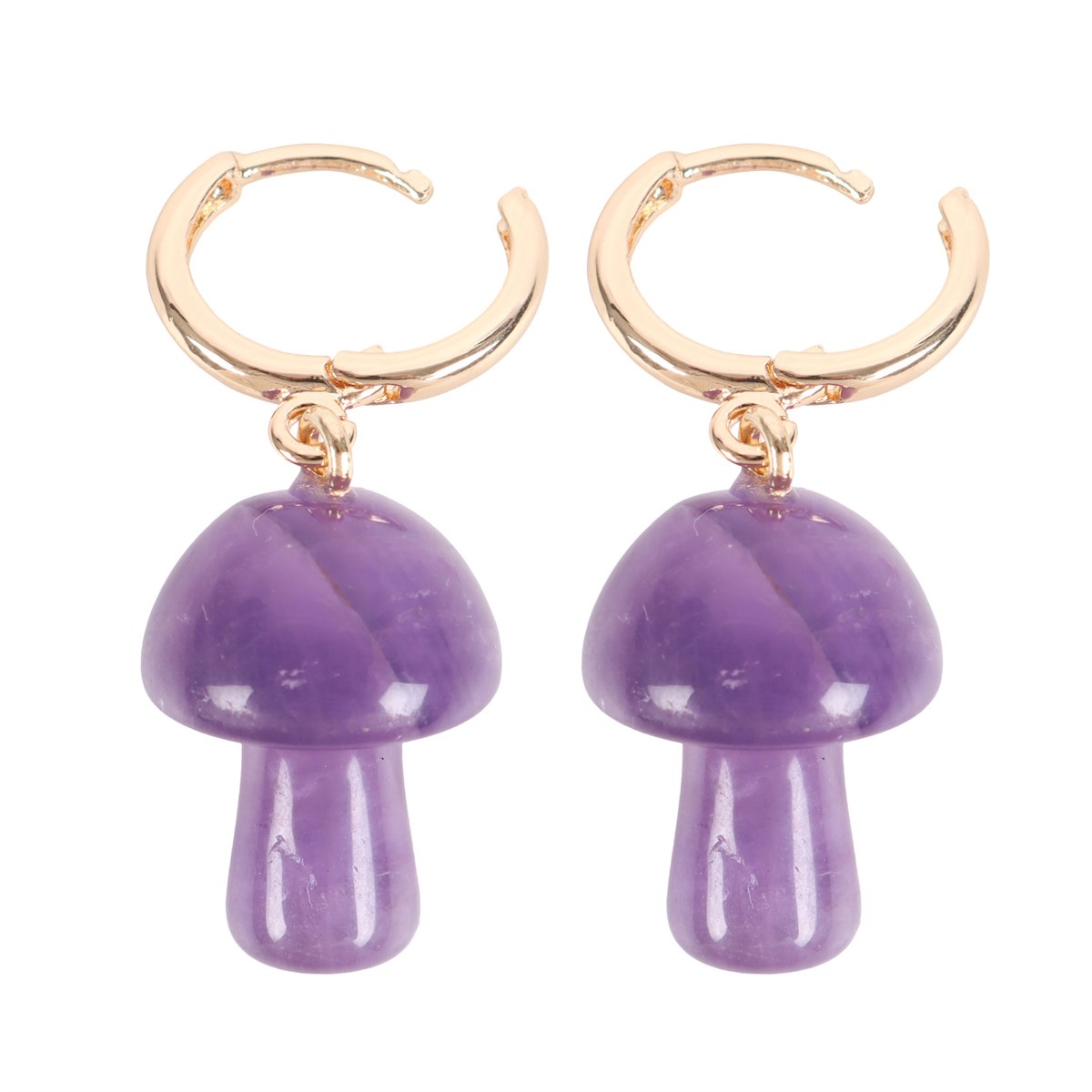 SD Crystal Mushroom Earrings Amethyst 3