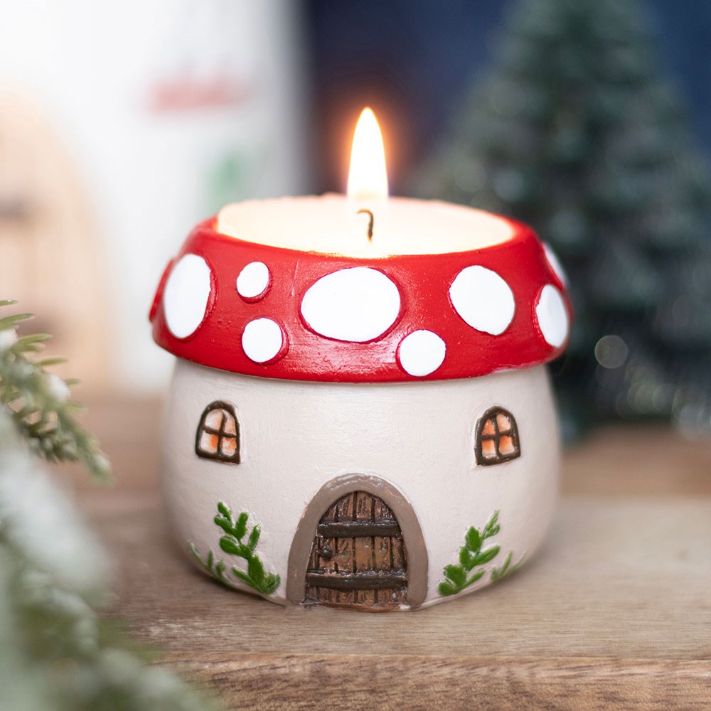 SD Mushroom House Tealight Holder