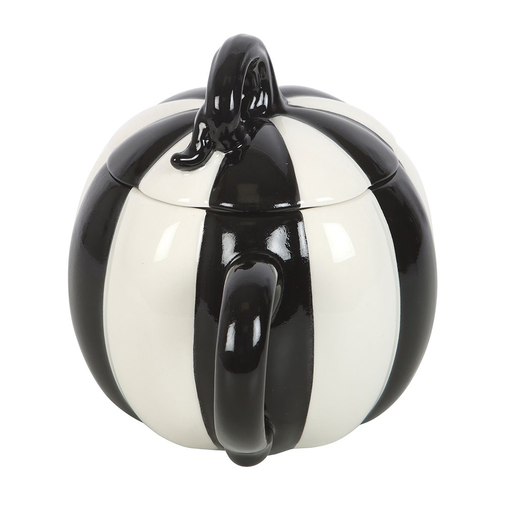 SD Black and White Striped Pumpkin Mug 3