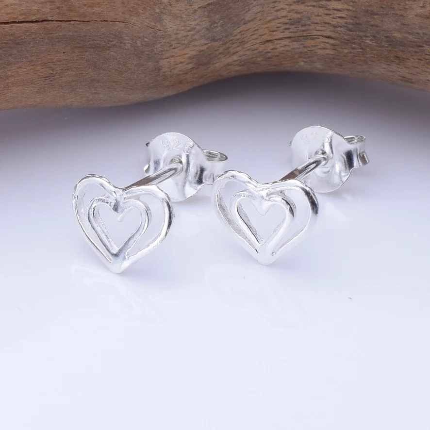 JVD Double Heart Studs